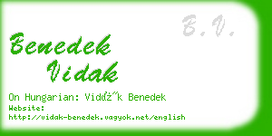 benedek vidak business card